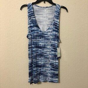 Gaiam Tank Top Maritime Blue Lunar Liza Print NWT